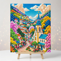 Peinture Diamant Carrée pour Débutants : Maison de Dessin Animé, Fleurs, Paysages, Décoration Intérieure
