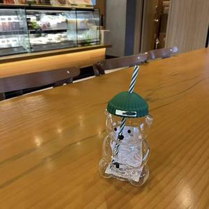 Regalo di Natale Cappello di Lana Verde Limitato con Tazza in Vetro a Forma di Orso e Tazza per Bere Caffè/Latte - Product Image 5