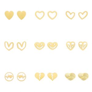 Pendientes de Acero Inoxidable con Forma de Corazón, Simples y Elegantes, para Mujeres y Niñas, Gran Venta - Product Image 5