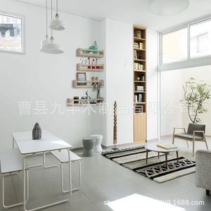 <b>Wall</b> <b>Mounted</b> Solid Wood Storage Rack Natural Color Rectangle Large Capacity Living Room Display <b>Shelf</b> W3005 - Product Image 1