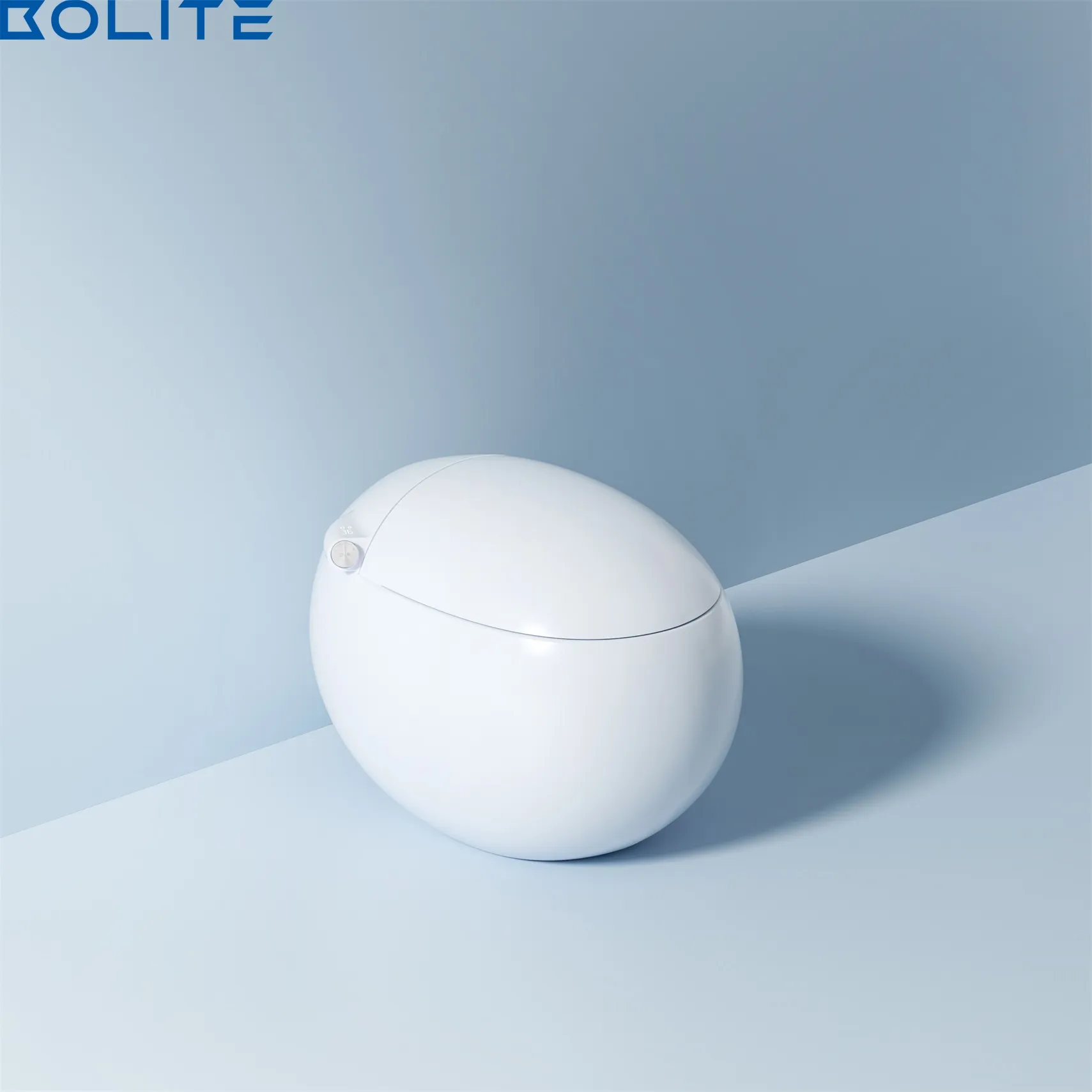 2023 Hot Sale Europeu Totalmente Automático Bidé Water Closet Salvar Espaço Em Forma de Ovo Piso Monte Egg Forma Smart Toilet