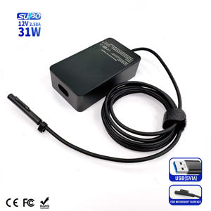 Chargeur magnétique universel mince pour ordinateur portable compatible avec <span class=keywords><strong>Microsoft</strong></span> <span class=keywords><strong>Surface</strong></span> Notebook 31W 12V 2.58A QC3.0 - Product Image 1