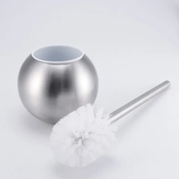 Vente chaude Bol Forme Acier Inoxydable Finition Brossée Salle De Bains Brosse De Nettoyage Toilette Porte-Brosse