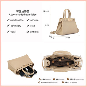 2025 Trendy Ladies Custom LOGO Designer PU Leather Sling <strong>Bag</strong> Single Strap Casual Tote Shoulder Handbag - Product Image 3