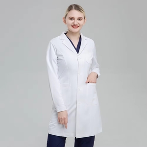 Blouse médicale unisexe de haute qualité pour hôpital, blouse de laboratoire, tenue médicale personnalisée, antistatique, en tissu peigné blanc - Product Image 4