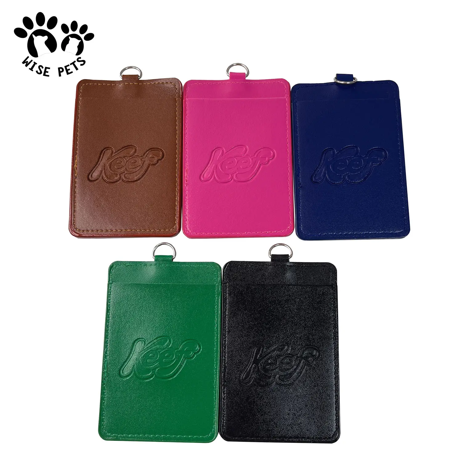 PU Leather Slim Credit Card Case Work Badge Id Card Holder Vertical Horizontal Leather Name Card Badge Holder with Lanyard