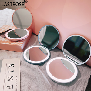 Round Magnifying <strong>Led</strong> Portable Touch Screen Cute Makeup <strong>Mirror</strong> <strong>Vanity</strong> <strong>Mirror</strong> With Lights Compact Pocket Make up Hand <strong>Mirror</strong> Logo - Product Image 1