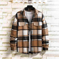Blouson Bomber à Carreaux Automne Homme Style Américain Coupe Décontractée Col Rabattu – Meilleures Ventes Transfrontalières pour les Marchés Européens et Américains