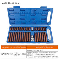 Jeu de 40 embouts Torx, jeu d'embouts multi-tailles avec étui de rangement, kit d'outils professionnels assortis