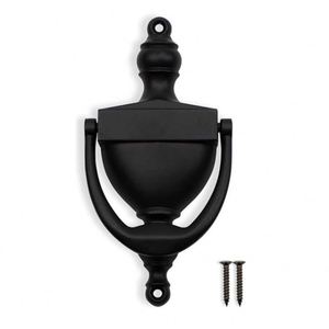 WEKIS Moderno 5/6 Negro Timbre de Puerta Tipo Urna, Herraje Duradero de Latón Sólido y Aleación de Zinc, Instalación con Tornillos, Diseño Rústico Insonorizado - Product Image 1