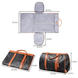 Sac de sport de voyage multifonctionnel simple à grande capacité en gros personnalisé, sac de costume à fermeture éclair en matériau PU tendance - Product Image 2