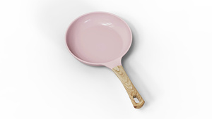 Poêle à frire moderne en alliage d'aluminium rose avec manche en bois, revêtement antiadhésif multicouche, compatible induction et gaz - Product Image 2