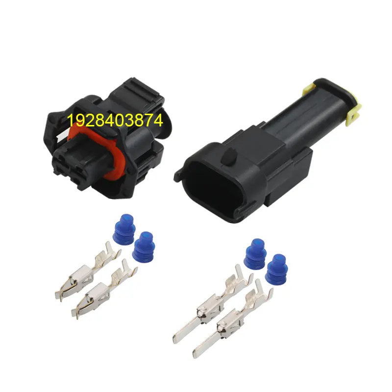 936059-1 3.5 MM Socket 2 Pin Sensor Waterproof Black Male Female Connector Plug 1928403689