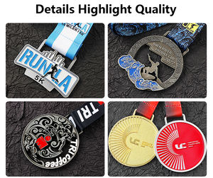 Médailles de sport personnalisées en métal or et argent pour marathon, course à pied 5K/10K, cyclisme, athlétisme - Product Image 6