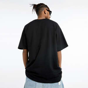 Venta al por mayor logotipo personalizado Color sólido Oversize Unisex Camiseta 100% algodón estilo básico simple - Product Image 4