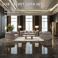 Juego de Sofás Chesterfield Reclinables Modulares de Estilo Europeo Moderno, 123 Piezas, Terciopelo Negro, Madera Aplicada, Muebles para Sala de Estar