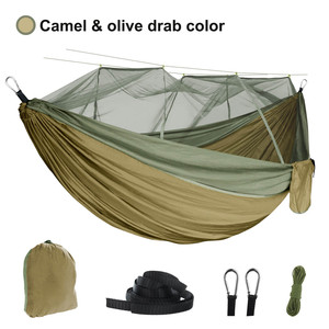 Hamac de camping portable en <span class=keywords><strong>toile</strong></span> de nylon 210T double/simple, réglable, avec <span class=keywords><strong>moustiquaire</strong></span>, pour randonnée et suspension - Product Image 4