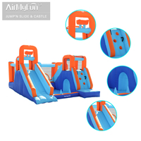 Château gonflable géant Doctor Dolphin avec toboggan pour enfants - Château de saut avec souffleur 750W, matériau PVC Oxford 420D, 135 kg