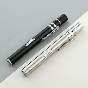 Medical USB Rechargeable Flashlight <b>Push</b>-Button Flashlight Yellow and White Dual <b>Light</b> Oral Lamp Pupil Pen Dual <b>Light</b> Source - Product Image 1