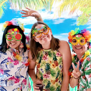 Youlun 8PCS Hawaiian Party <span class=keywords><strong>Photo</strong></span> <span class=keywords><strong>Booth</strong></span> Requisiten 3D <span class=keywords><strong>Tropical</strong></span> <span class=keywords><strong>Flamingo</strong></span> Ananas Design Summer Beach Party Dekorative Brille - Product Image 5