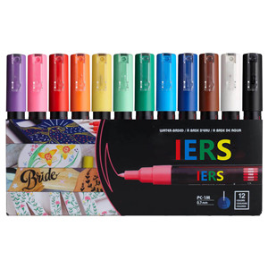 Set di 12 Pennarelli Acrilici Permanenti e Cancellabili <span class=keywords><strong>POSCA</strong></span> PC 1M, Punta Extra Fine, per Fai-da-Te e Artigianato - Product Image 1