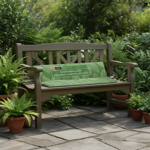 Cojín para Banco de Jardín Autecboy con Diseño de Hojas Verdes, 100% Poliéster, Resistente al Agua, Rectangular, Acolchado, para Todas las Estaciones - Product Image 2