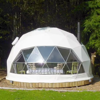 Tente dôme géodésique en PVC transparent de 8m Igloo de luxe avec salle de bain pour hôtel