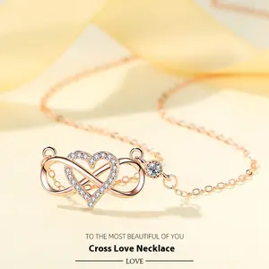 Hook-ups Lovers Fine Jewelry Pendants Interlocking Infinity 925 Jewelry Sets Pendant Sterling Silver Necklaces