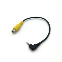 Sağ açı 4 kutup 2.5mm erkek RCA kadın AV ses Video kablosu kamera GPS için