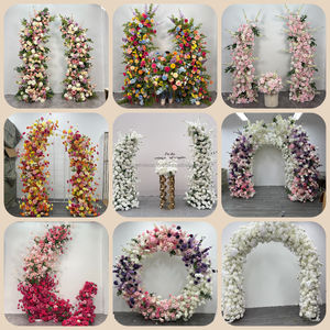 SMOOTH Artificial Flower Arch For Wedding Decoration Fabric Flower Runner <b>Backdrop</b> White <b>Pink</b> Wedding Flower Arch - Product Image 3