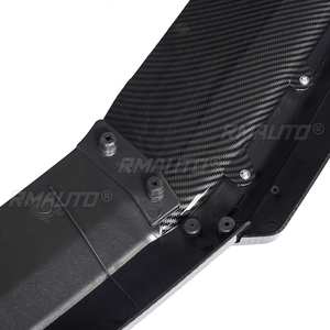 3PCS Front Bumper Spoiler Lip <b>Splitter</b> Gloss Black/Carbon Fibre Fit for Honda Civic Si Hatchback 2017-2021 - Product Image 4