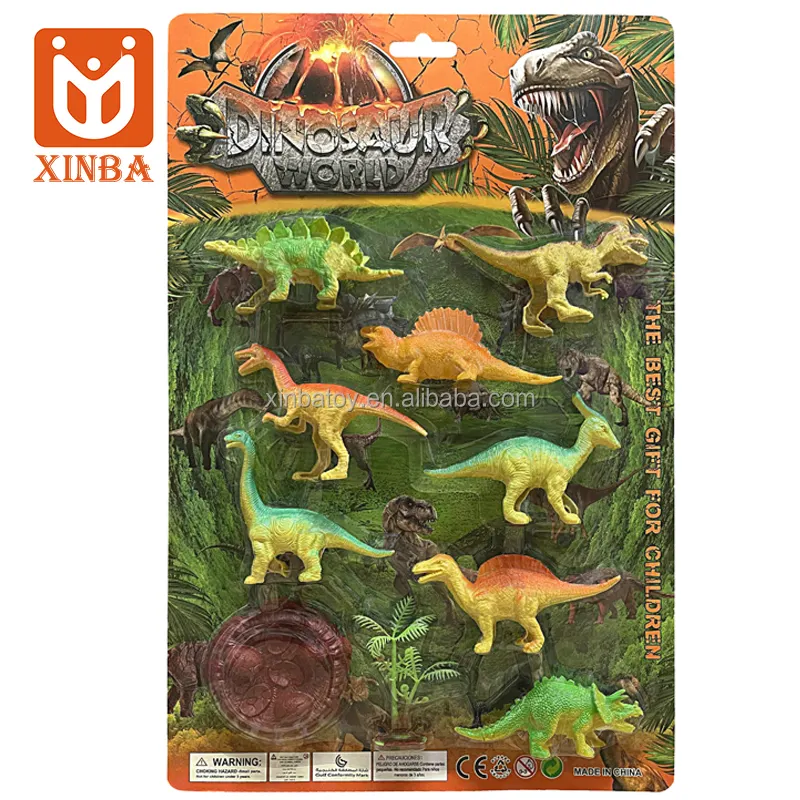 卸売キッドギフト教育玩具面白いデザイン安全カラフルなミニプラスチック恐竜セット恐竜誕生日パーティー用品
