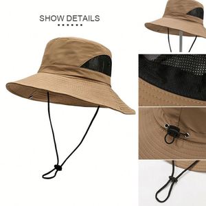 Bucket Hat Customized Outdoor Adjust Breathable Bucket Hat <b>Sunscreen</b> Lightweight Travel Hiking Sunshade Team Women Fisherman Hat - Product Image 3