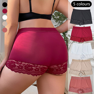 Nuovi <span class=keywords><strong>Slip</strong></span> Boxer da Donna in Seta Ghiaccio Taglia Grande, <span class=keywords><strong>Vita</strong></span> <span class=keywords><strong>Alta</strong></span> con Pizzo, Comodi e Sicuri, Vendita all'Ingrosso, Best Seller - Product Image 1