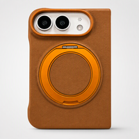 Étui de téléphone en cuir PU pour iPhone Duo avec béquille rotative à 360°, antichoc, antidérapant, vente en gros OEM/ODM