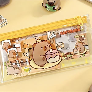 Trousse à crayons en PVC à motif de dessin animé, très vendue, ensemble de papeterie, dinosaure, capybara, panda spatial, kit d'écriture pour enfants, cadeau de rentrée scolaire - Product Image 3