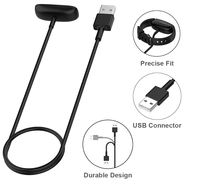 Chargeur compatible 1M pour Fitbit Inspire 2, Ace 3, câble de charge USB de remplacement avec cordon de 3,3 pieds