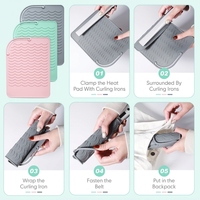 Tapis en silicone personnalisé résistant à la chaleur, sans BPA, pour fers à boucler, fers à lisser, lisseur de cheveux, tapis de coiffage à chaud