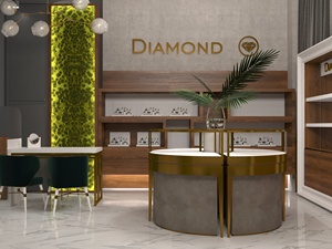 Custom Marble Jewelry Display Counter with LED <b>Lighting</b> Jewelry Showcase Cabinet for Shop Fitting - Product Image 6