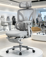 Fauteuil de bureau exécutif ergonomique moderne en maille avec appui-tête et accoudoirs réglables, pivotant à 360°, réglable en hauteur, pour usage hôtelier