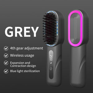 Peigne lisseur sans fil USB portable rechargeable, brosse lissante pour cheveux avec batterie - Product Image 5