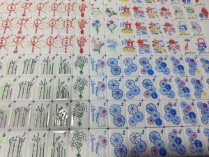 Juego de 166 Fichas de Mahjong Americanas de Color <span class=keywords><strong>Verde</strong></span> Jade con Núcleo Morado, Patrón Clásico de Dragón y <span class=keywords><strong>Linterna</strong></span>, de Melamina - Product Image 6