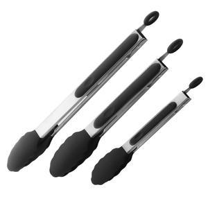 Pinzas de Silicona para Alimentos de 7, 9 y 12 Pulgadas, Pinzas para Carne para Barbacoa, Resistentes al Calor, Herramientas de Cocina Multifuncionales, Juego en Negro y Rojo - Product Image 3