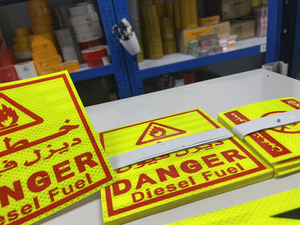 Pegatinas Reflectantes Fluorescentes Amarillas para Camiones Cisterna <span class=keywords><strong>de</strong></span> Arabia Saudita, Cinta Adhesiva <span class=keywords><strong>de</strong></span> Advertencia <span class=keywords><strong>de</strong></span> <span class=keywords><strong>Peligro</strong></span> - Product Image 4