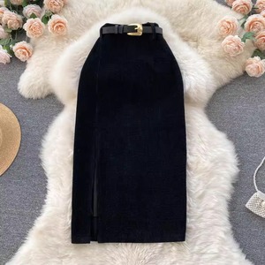 <span class=keywords><strong>Jupe</strong></span> mi-longue rétro style HK, version coréenne, taille haute, amincissante, coupe ajustée, très tendance - Product Image 3