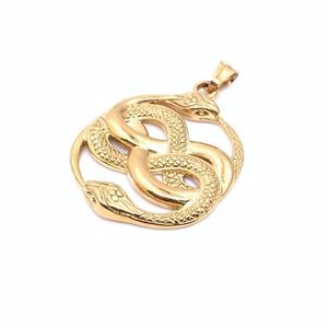 Collar de Serpiente Doble de Acero Inoxidable, Colgante de Moda con Nudo Infinito de Serpiente, Historias Interminables - Product Image 2