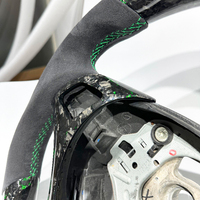 Volant en cuir suédé classique de haute qualité, vert, avec fibres de carbone forgées violettes, pour BMW E90 E92 E93 E94, personnalisable