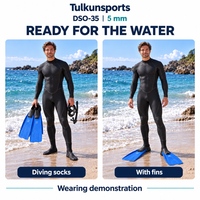 Bottes d'eau en néoprène de 5 mm pour la plongée, la natation, le surf, la plongée avec tuba, la pêche, la marche dans l'eau, le kayak, le rafting - Unisexe