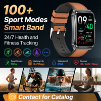 Pulsera con Monitor de Ritmo Cardíaco Recargable, Monitor de Oxígeno en Sangre, Monitor de Sueño, Esfera Personalizada y Linterna para Adultos Mayores