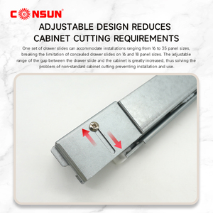 <span class=keywords><strong>Rail</strong></span> coulissant télescopique dissimulé pour meuble Consun, <span class=keywords><strong>rail</strong></span> coulissant dissimulé pour tiroir de cuisine à fermeture douce - Product Image 4